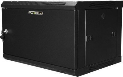 Шкаф настенный 19" 6U 600х600х368 GYDERS GDR-66060BM, металлическая дверь черный