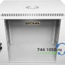 Шкаф настенный 19 дюймов 6 юнитов 600х450х368 GYDERS GDR-66045G, стеклянная дверь серый